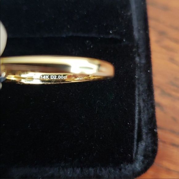 14k Yellow Gold 2Ct Moissanite Diamond Ring Retail $3,500 - Picture 11 of 16